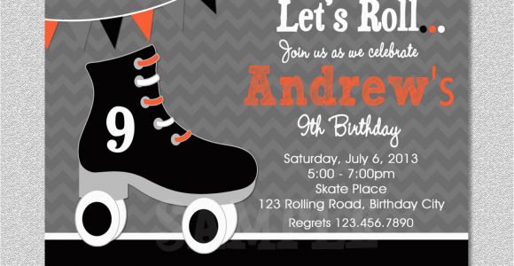 Skating Rink Birthday Party Invitations Boys Skating Birthday Invitation Boys Roller Skating