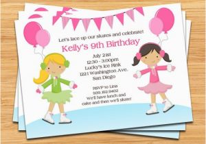 Skating Rink Birthday Party Invitations Ice Skating Birthday Party Invitation