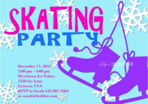 Skating Rink Birthday Party Invitations Ice Skating Party Invitation Template