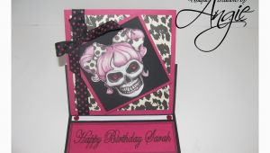Skull Birthday Cards Scrappin Memories Skull Girl Birthday Card