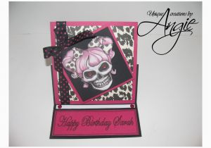 Skull Birthday Cards Scrappin Memories Skull Girl Birthday Card