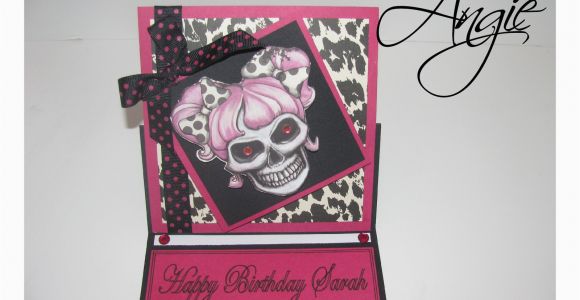 Skull Birthday Cards Scrappin Memories Skull Girl Birthday Card
