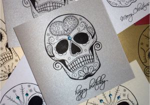 Skull Birthday Cards Tattoo Style Sugar Skull Birthday Card by Vickiliciousdesigns