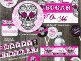 Skull Birthday Decorations Sugar Skull Birthday Party Decoration Package Cake toppers
