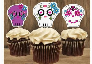 Skull Birthday Decorations Sugar Skull Party Decorations Set Of 12 by thebirthdayhouse