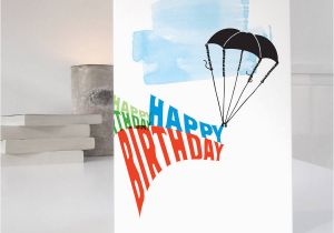 Skydiving Birthday Card Parachute Birthday Card by Purpose Worth Etc