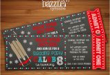 Sledding Birthday Party Invitations Printable Chalkboard Sledding Ticket Birthday Invitation