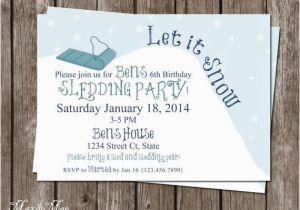 Sledding Birthday Party Invitations Sledding Birthday Invitation Let It Snow Birthday Party