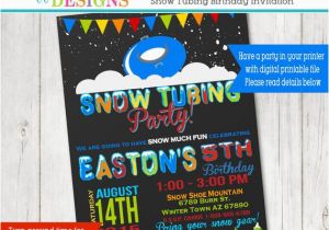 Sledding Birthday Party Invitations Snow Tubing Birthday Party Invitation Sledding Party