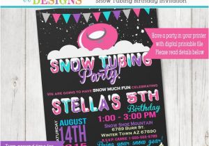 Sledding Birthday Party Invitations Snow Tubing Birthday Party Invitation Sledding Party Snow