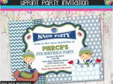 Sledding Birthday Party Invitations Winter Party Invitation Sledding Snow Invite Custom