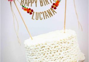 Small Happy Birthday Banner for Cake Glitter Gold Birthday Cake Banner Happy Birthday Cake Banner