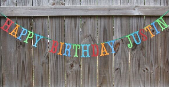 Small Happy Birthday Party Banner Personalized Happy Birthday Banner Made to order