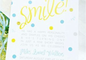 Smiley Face Birthday Invitations A Smiley Face Boy 39 S First Birthday Party Spaceships and