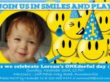 Smiley Face Birthday Invitations Boy 39 S Smiley Face 1st Birthday Party Invitation