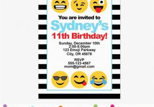 Smiley Face Birthday Invitations Emoji Birthday Party Invitations Emoji Birthday Party