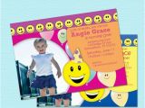 Smiley Face Birthday Invitations Items Similar to 1st Birthday Invitations Girl Boy Happy