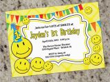 Smiley Face Birthday Invitations Smiley Party Smily Face Party Invitations Lots Of Smiles