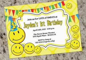 Smiley Face Birthday Invitations Smiley Party Smily Face Party Invitations Lots Of Smiles