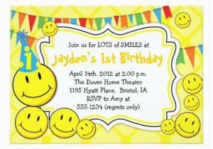 Smiley Face Birthday Invitations Smiley Party Smily Face Party Invitations Zazzle