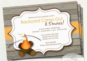 Smores Birthday Party Invitations Rustic S 39 Mores Camp Out Invitations Bonfire Invitation