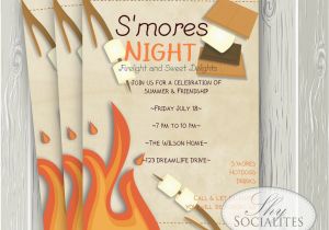 Smores Birthday Party Invitations S 39 Mores Invitation Smores Camping Invitation Campfire