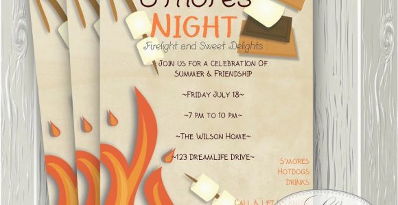 Smores Birthday Party Invitations S 39 Mores Invitation Smores Camping Invitation Campfire