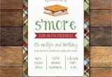 Smores Birthday Party Invitations S 39 Mores Party Birthday Invitation Plaid by Modernwhimsydesign