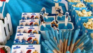 Smurf Decorations for Birthday Party Smurfs Birthday Party Ideas Photo 51 Of 61 Catch My Party