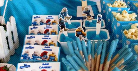 Smurf Decorations for Birthday Party Smurfs Birthday Party Ideas Photo 51 Of 61 Catch My Party