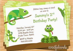 Snake Birthday Invitations Reptile Birthday Party Invitation