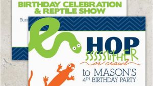 Snake Birthday Invitations Reptile Party Invitations Snake and Lizard Snake Birthday