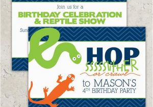 Snake Birthday Invitations Reptile Party Invitations Snake and Lizard Snake Birthday