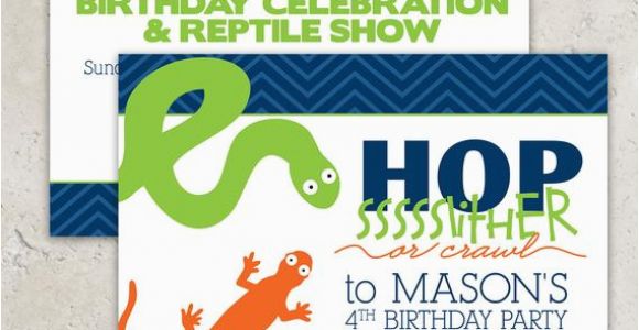 Snake Birthday Invitations Reptile Party Invitations Snake and Lizard Snake Birthday