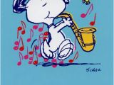 Snoopy Birthday Cards Free Snoopy Playing Sax Sunrise Greetings Peanuts Blank Card