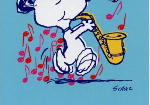 Snoopy Birthday Cards Free Snoopy Playing Sax Sunrise Greetings Peanuts Blank Card