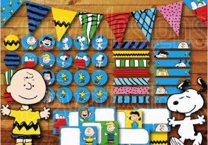 Snoopy Birthday Decorations Printable Snoopy Birthday Party Decoration Peanuts Charlie