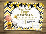 Snoopy Birthday Invitations Charlie Brown Snoopy Birthday Party Invitation Peanuts