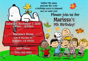 Snoopy Birthday Invitations Peanuts Snoopy Birthday Invitations Kustom Kreations