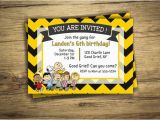 Snoopy Birthday Party Invitations Charlie Brown Birthday Party Invitation Peanuts Movie