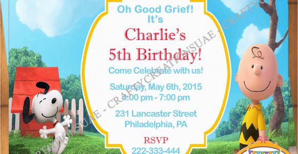 Snoopy Birthday Party Invitations Peanuts Movie Invitation Snoopy Birthday Invitation
