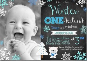 Snowflake 1st Birthday Invitations Boy 39 S Winter Onederland Invitation Digital File