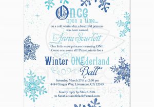 Snowflake 1st Birthday Invitations Snowflake Snow Princess Onederland First Birthday Invitation