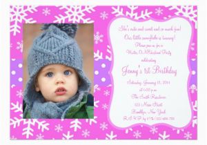 Snowflake 1st Birthday Invitations Winter Onederlan Snowflake 1st Birthday Invitation Zazzle