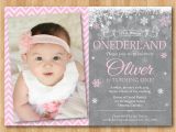 Snowflake 1st Birthday Invitations Winter Onederland Invitation Boy or Girl Birthday Party