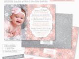 Snowflake 1st Birthday Invitations Winter Onederland Invitation Girl Photo Card by
