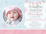 Snowflake 1st Birthday Invitations Winter Onederland Winter First Birthday Invitation