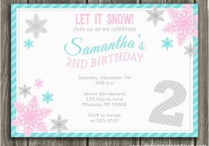 Snowflake Birthday Invitations Printable Birthday Invites Great 10 Snowflake Birthday Invitations