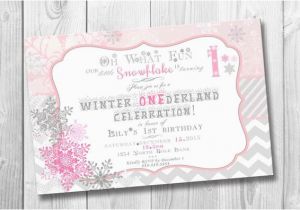 Snowflake Birthday Invitations Printable Items Similar to Winter Onederland Birthday Invitation for