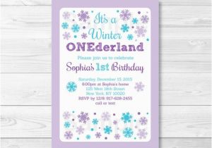 Snowflake Birthday Invitations Printable Purple Snowflake Winter Onederland Birthday Invitation
